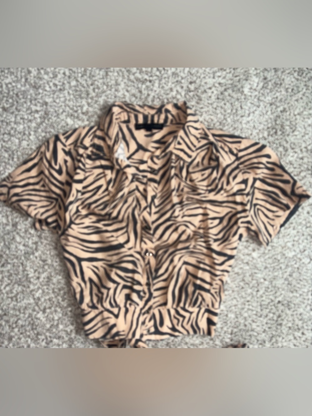 Jane & Delancey Zebra Print Matching Set 🖤 Tan Wide Leg Pants & Tie Back - Picture 5 of 9